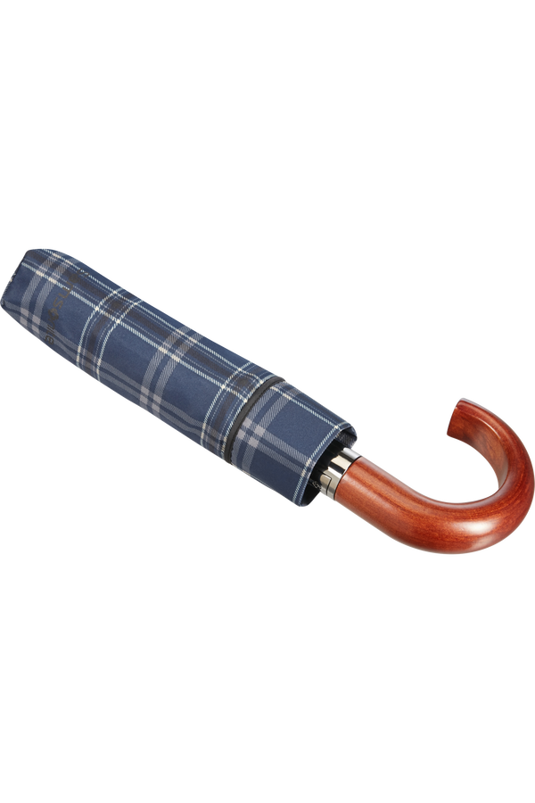 Samsonite Wood Classic S 3 Sect. Auto O/C Crook  Black/Blue Scottish