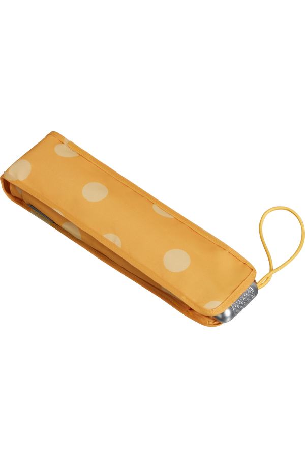 Samsonite Alu Drop S 3 Sect. Manual Flat  Yellow Polka Dots