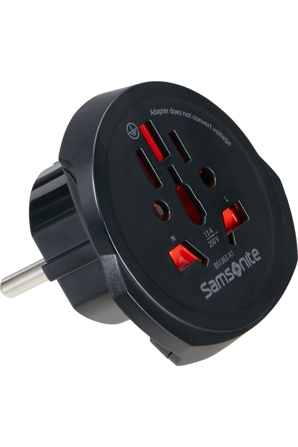 Samsonite Travel Accessories World to Europe Adaptor Black