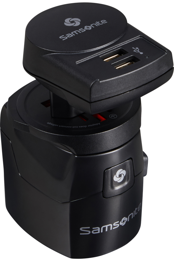 Samsonite Travel Accessories World Adaptor Pro 3-P+USB Black