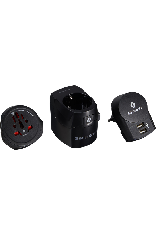 Samsonite Travel Accessories World Adaptor Pro 3-P+USB Black