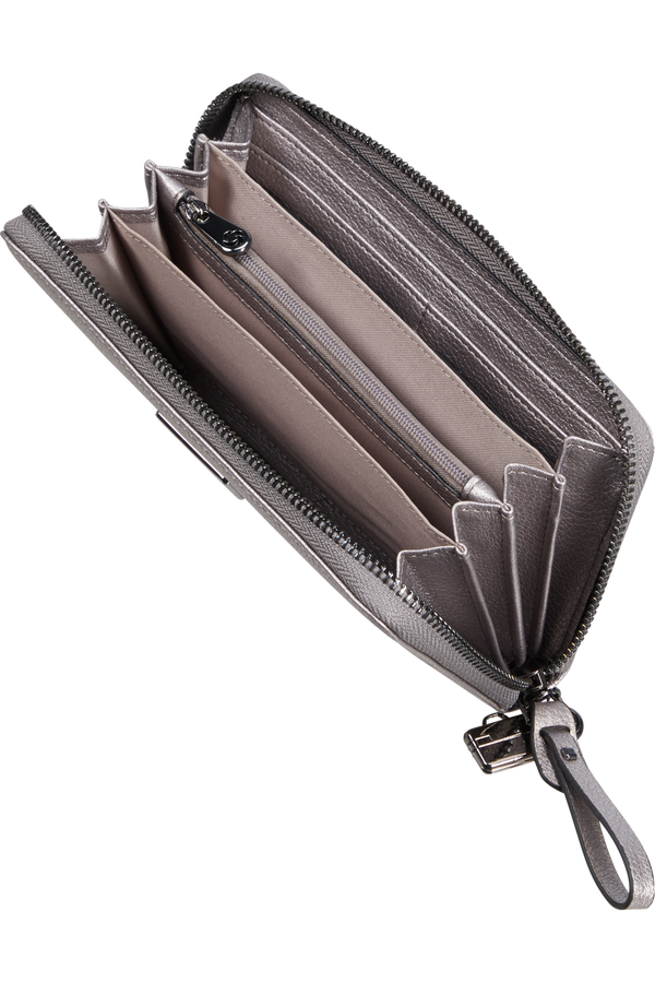 Samsonite Karissa 2.0 Slg 419 - L ZIP AROUND PU L  Silver