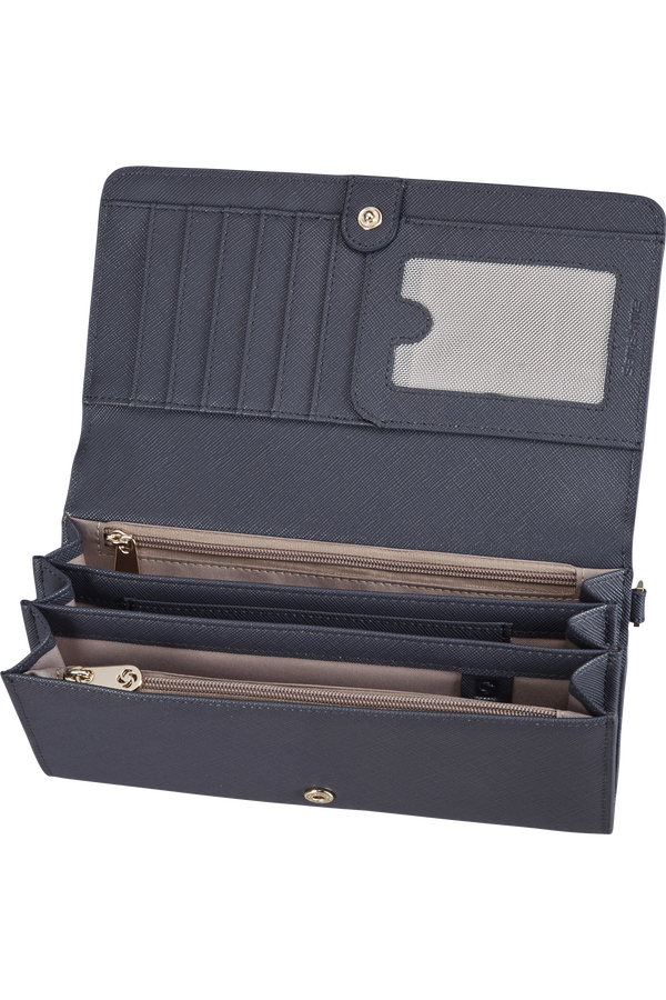 Samsonite My Samsonite Slg L W 14cc+2w+2z Coin  Grey Blue