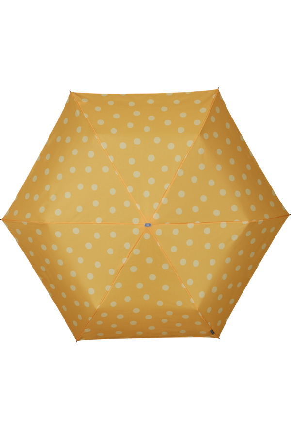 Samsonite Alu Drop S 3 Sect. Manual Flat  Yellow Polka Dots