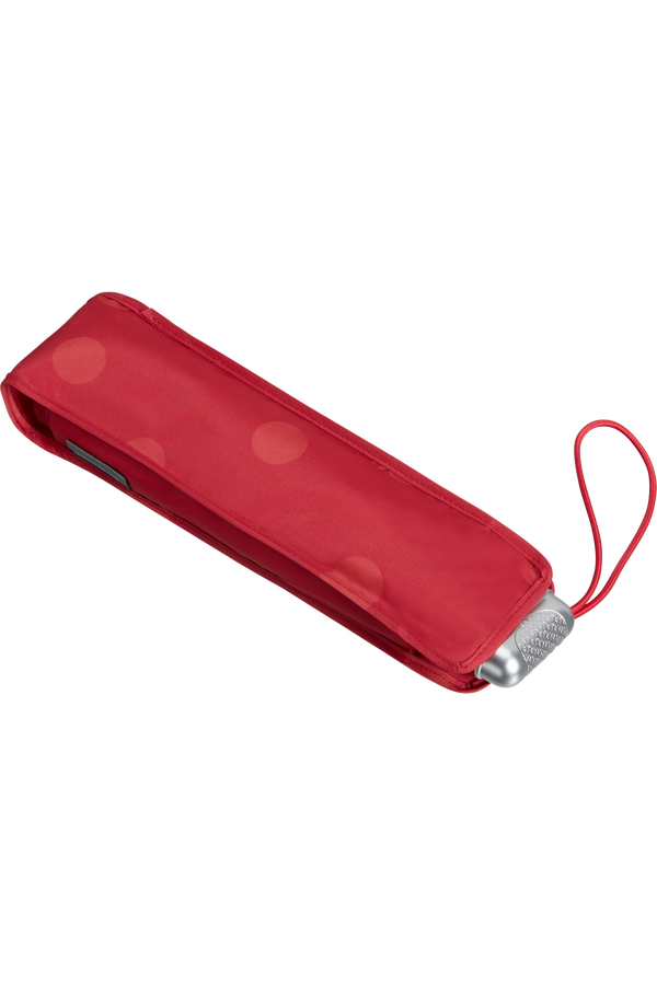 Samsonite Alu Drop S 3 Sect. Manual Flat  Sunset Red Polka Dots