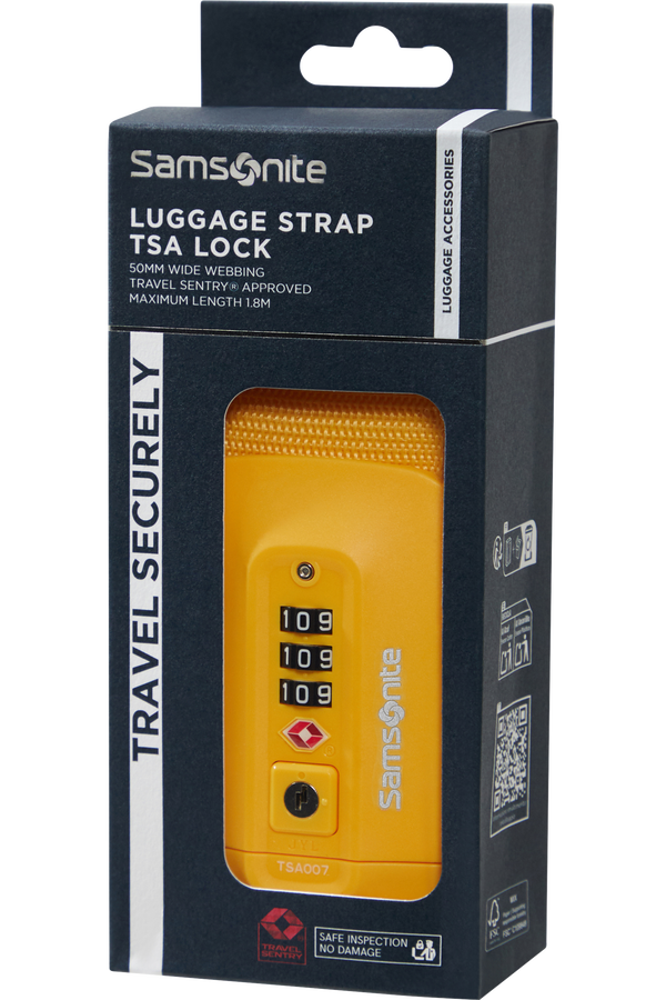 Samsonite Ta Revolution Luggage Strap/TSA Lock  Yellow